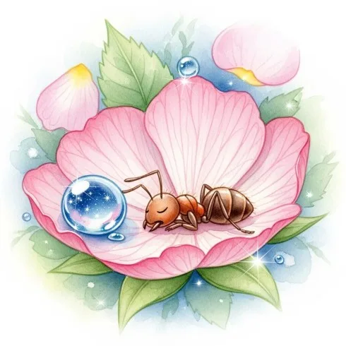 A Formiguinha e o pingo de orvalho