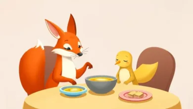 A Raposa e a Cegonha 4 Historinha A Raposa e a Cegonha - Historia Para Dormir