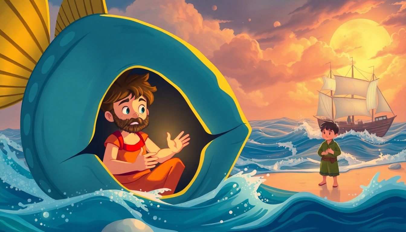 O Peixe que Salvou o Profeta 1 Historinha O Peixe que Salvou o Profeta - Historia Para Dormir